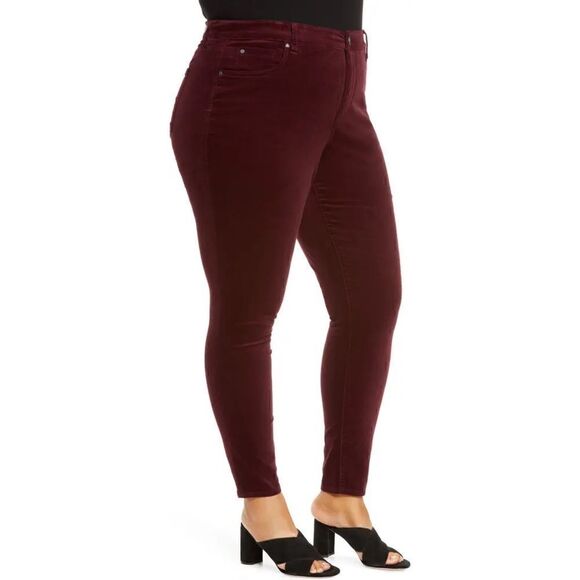 NWT KUT FROM THE KLOTH Plus Size Diana Cord Skinny Jeans in Wine - Picture 3 of 14